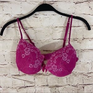 Pink H&M lace push up bra size 36B